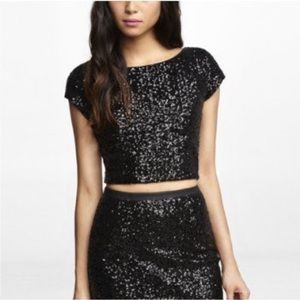 Express sequin crop top